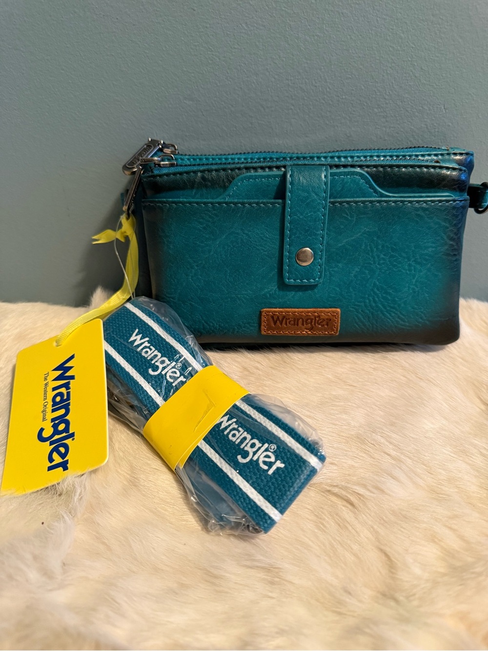 Wrangler Montana West Dual Zipper Wallet Clutch Crossbody Bag